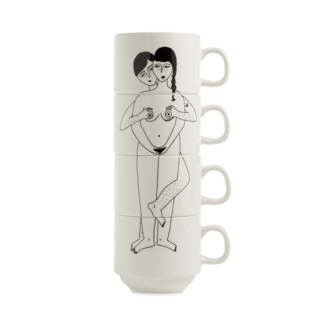 helen b - Wholesale Coffee Mug - Stackable mugs faces everywhere (set*4)7