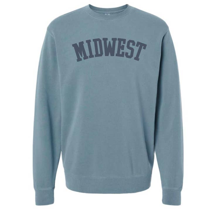 Midwest Puff Crew Sweatshirt (Pigment Slate Blue) for wholesale by Jupmode
