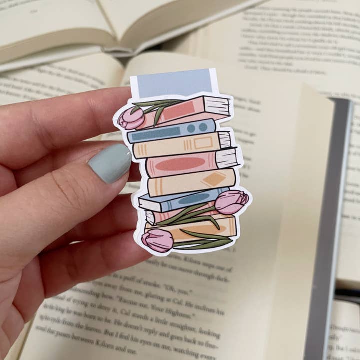 The Peachy Polka Dot - Wholesale Bookmark - Romance book stack magnetic bookmark, romantic books1