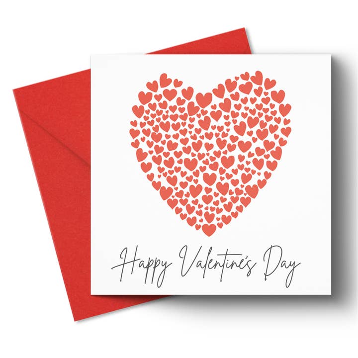 Red Hearts Valentines Card for wholesale by Eco Wrap