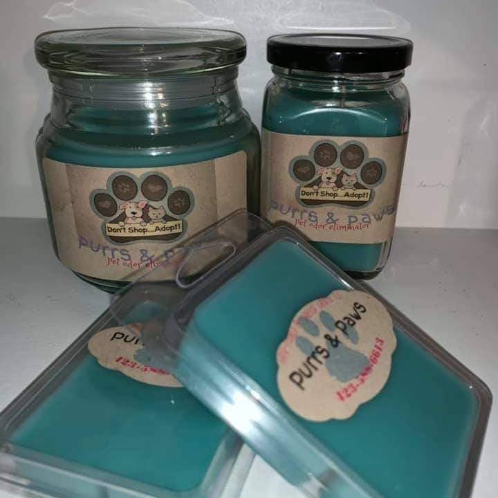 PURRS & PAWS PET LINE for wholesale by Hagood Candle Co.