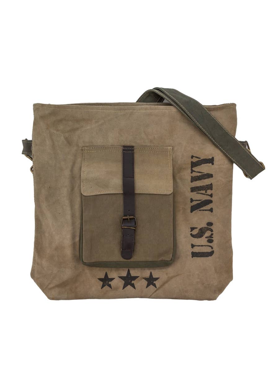 Vintage Addiction - Wholesale Crossbody Bag - Unisex - US Navy Unisex Recycled Military Tent Crossbody1