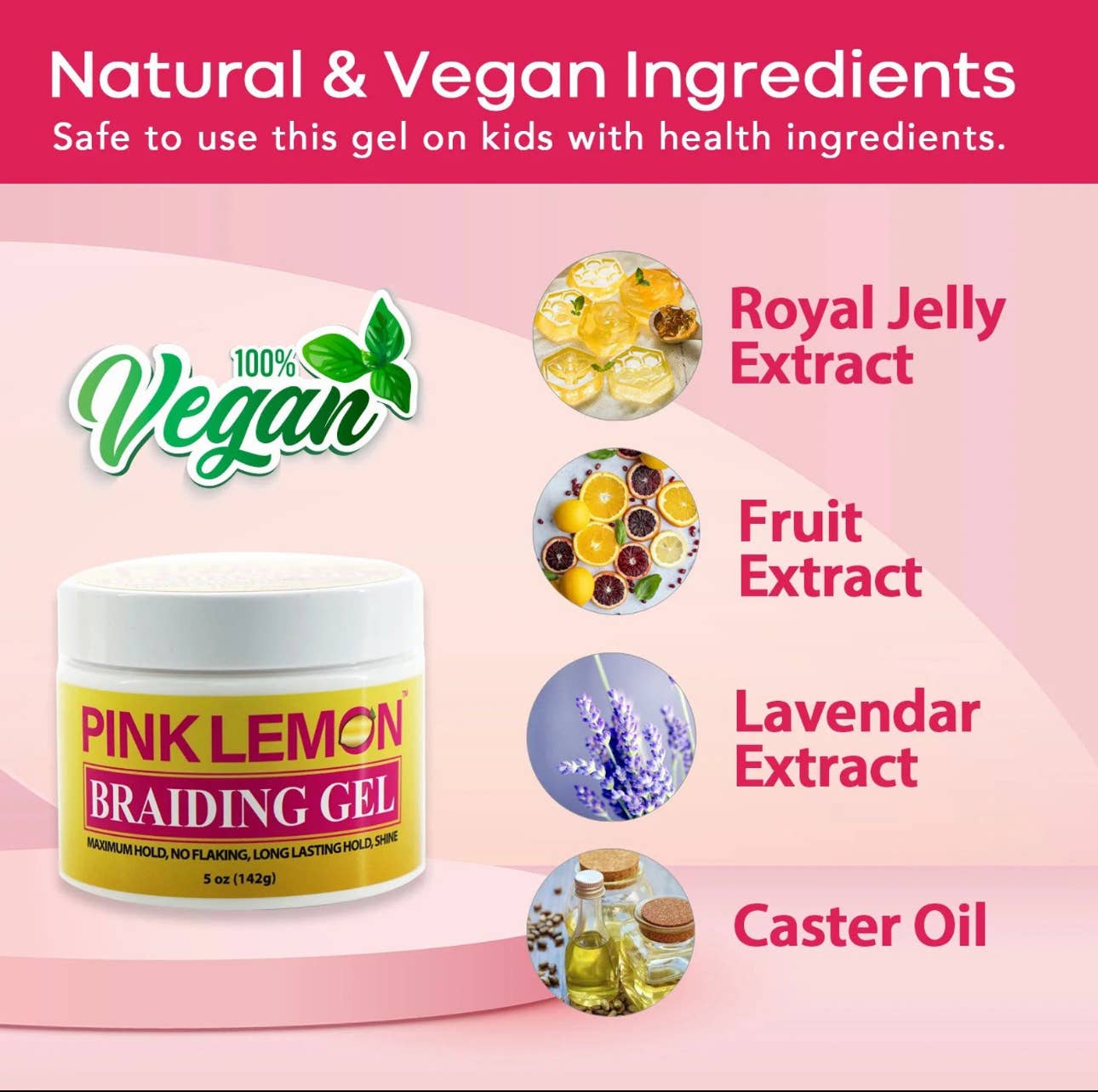 GIFTHAIRS BEAUTY STORE - Wholesale Hair Styling Gel/Mousse - PINK LEMON BRAIDING GEL1