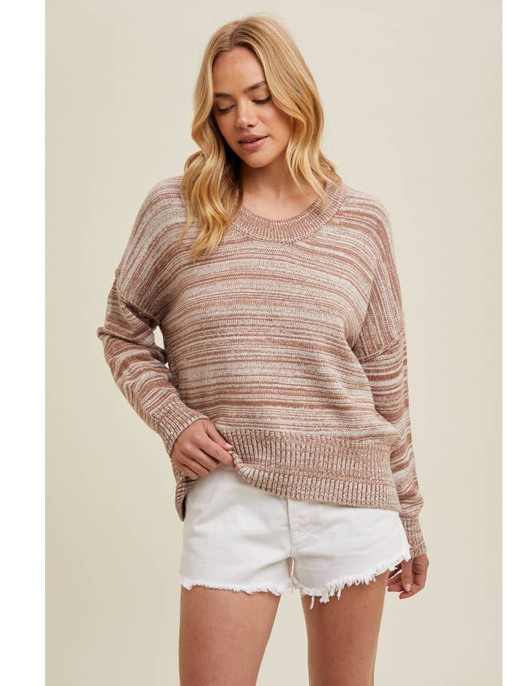 MULTICOLOR STRIPED SWEATER / WL24-9111 for wholesale by Wishlist Apparel