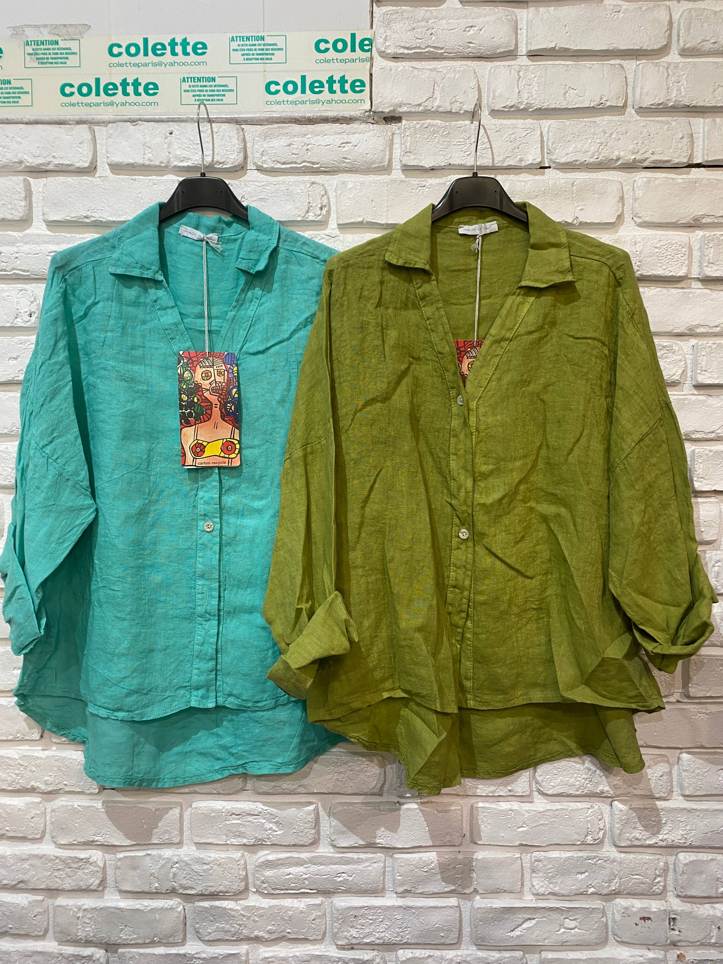 la maison des fibres naturelles – Engroshandel Skjorte med buttondown – til kvinder – Hørskjorte med sidelommer og bagplissering33