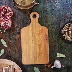 Oak Cutting Board with Silver-Plated Handles - Large Royal Chef