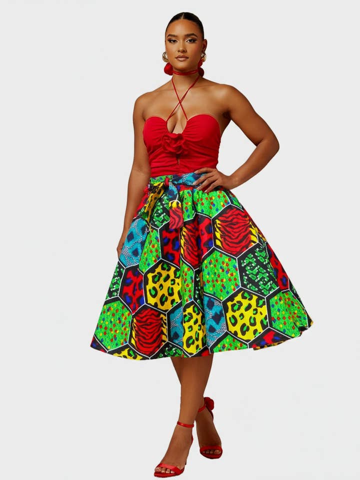 Woman Mid Length Flared skirt -7012 for wholesale by India Batik