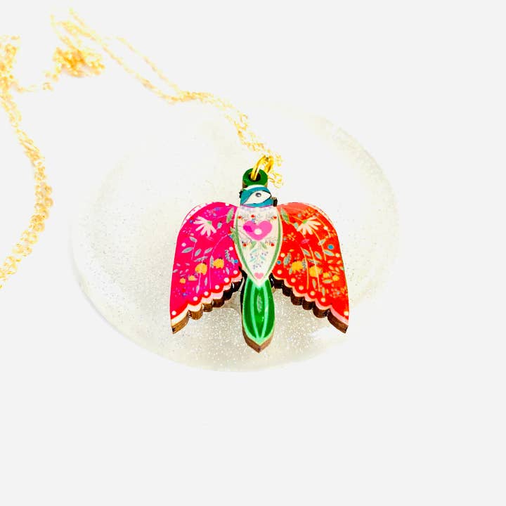 Rosie Rose Parker - Wholesale Pendant/charm necklace - Pretty bird in flight necklace on gold chain, pendant5