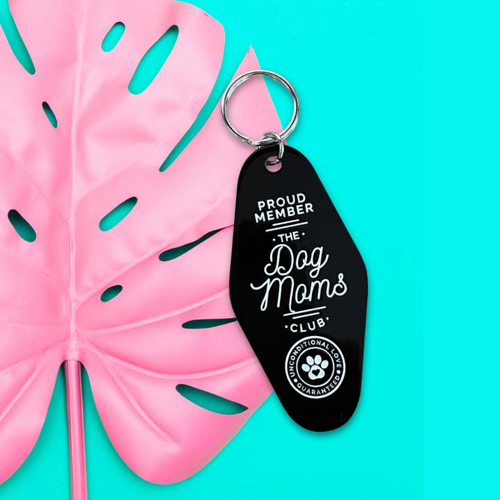 Dog Moms Club Motel Keychain for wholesale by Sunshine & Lemons Co.