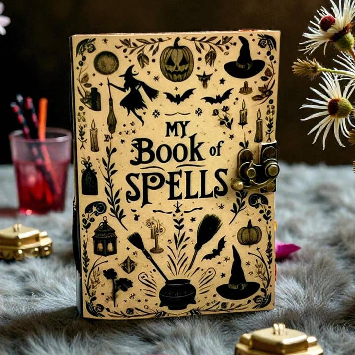 Witch Grimoire Leather Journal – Handmade Book of Spells | for wholesale by MNM HANDICRAFTS