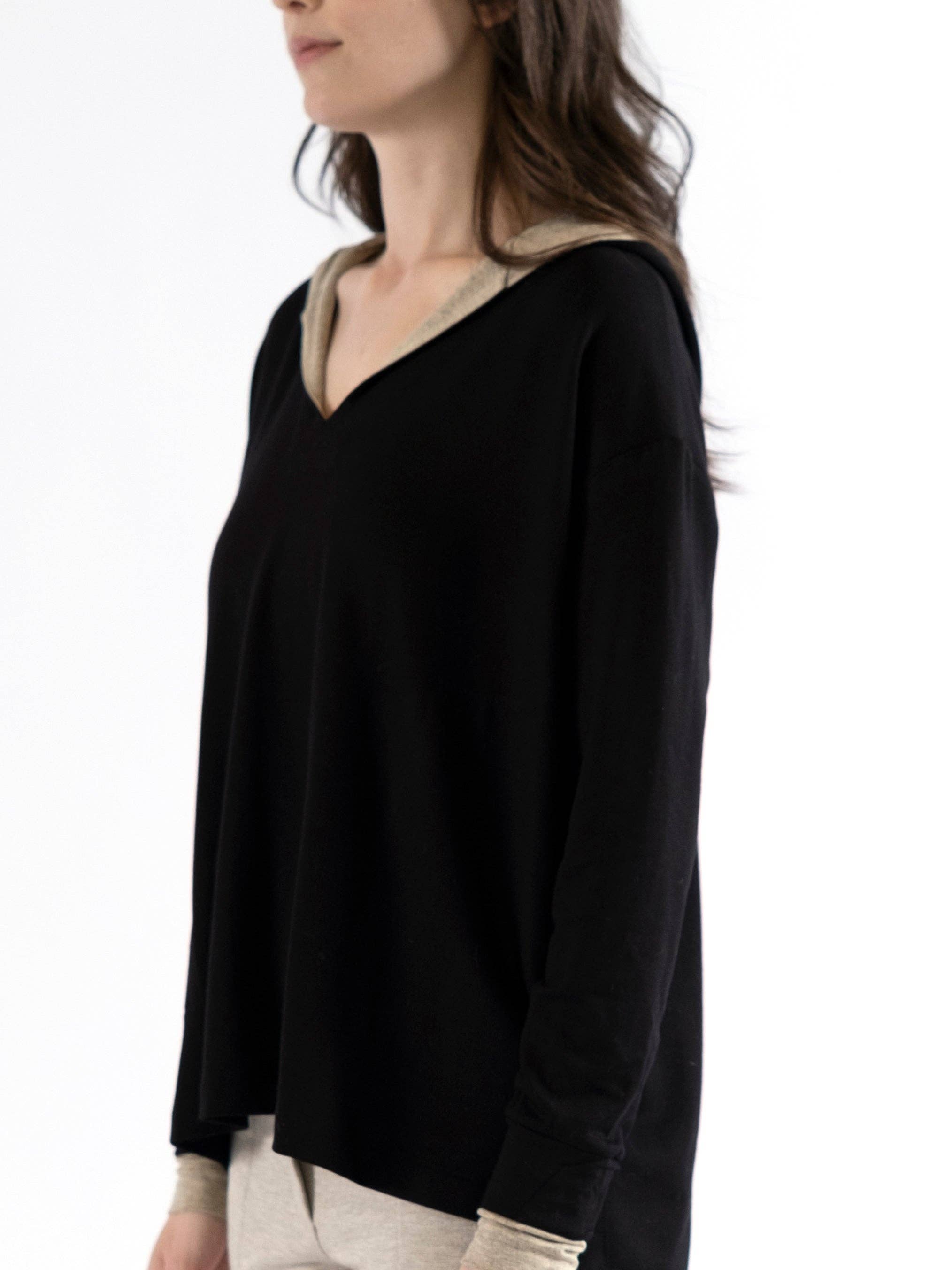 REMOVED BRAND – wholesale Hoodie - Dam – Emma V-ringad tröja med huva1