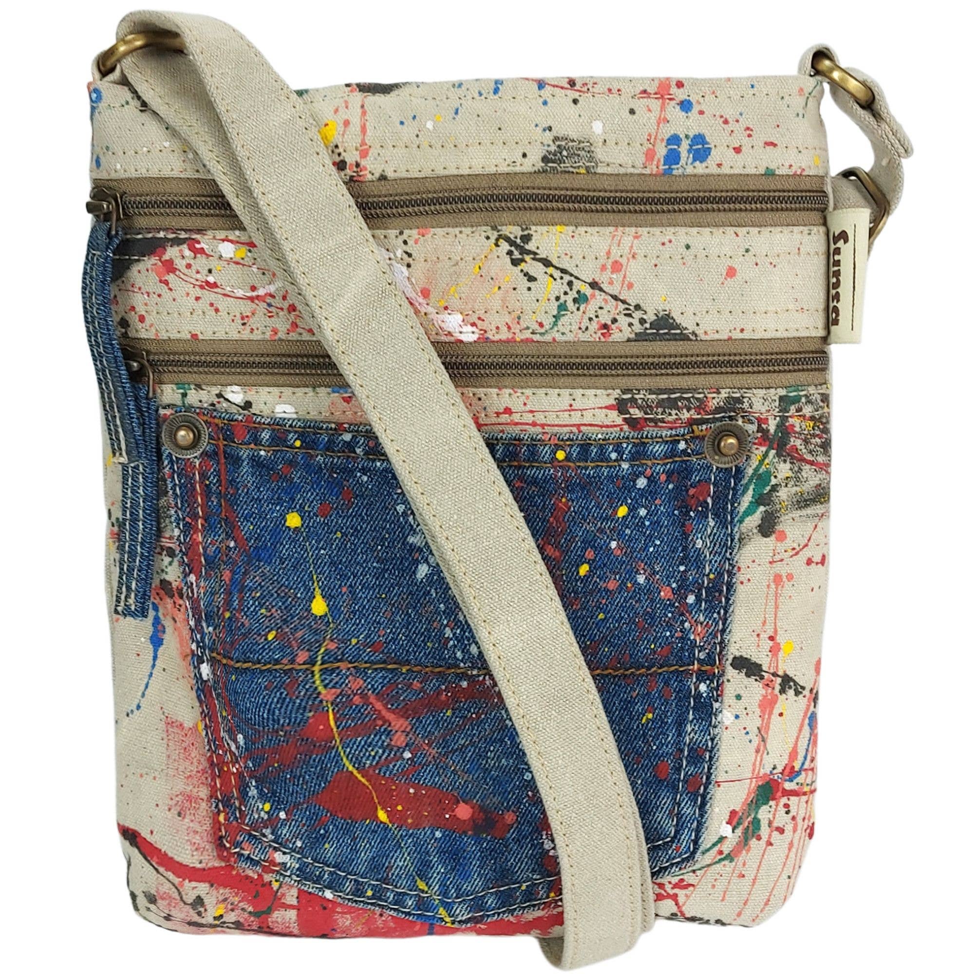 Sunsa - Vente Sac à bandoulière – femme - sac à bandoulière sac à bandoulière en toile sac à bandoulière végétalien9