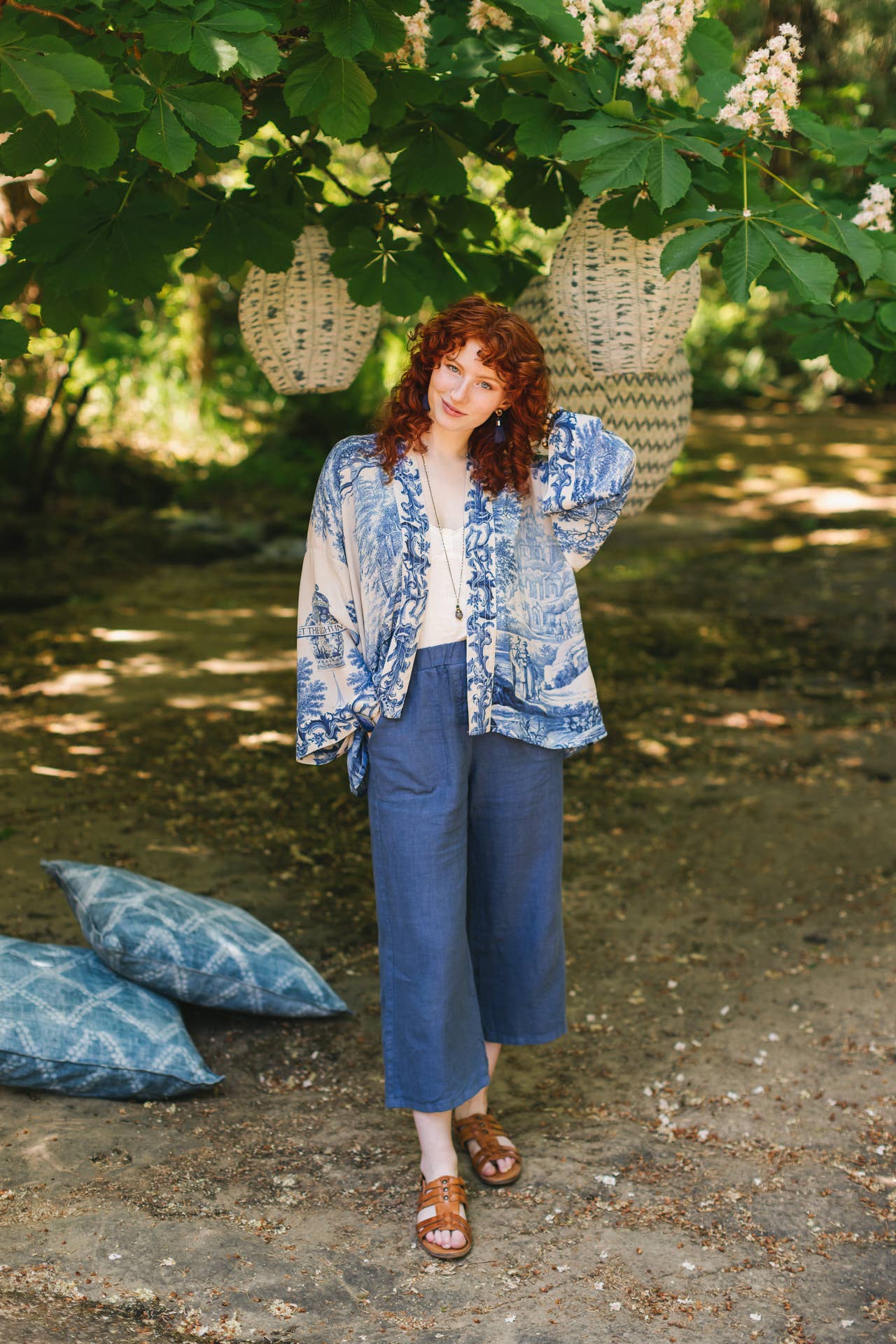 Market of Stars (USA) - Wholesale Kimono - Women's - Let The Light In Pixie Duster Cropped Kimono w/ Delft Print11