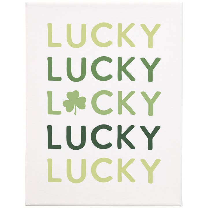 Lucky Repeated Shamrock - Wrapped Canvas for wholesale by Sincere Surroundings