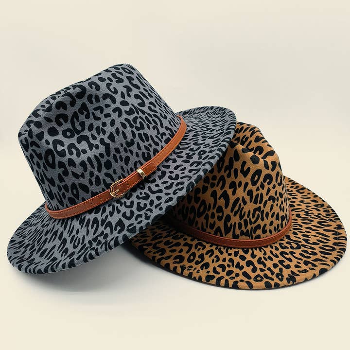 ACCITY - Wholesale Fedora - Women's - WOMEN WARM AND SIMPLE LEOPARD PANAMA HAT_CWAH07048