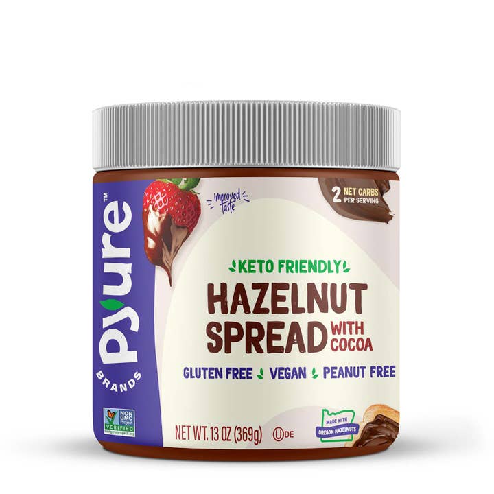 Pyure Organic - Wholesale Nut Butter - Hazelnut Spread - 2 Net Carbs Per Serving