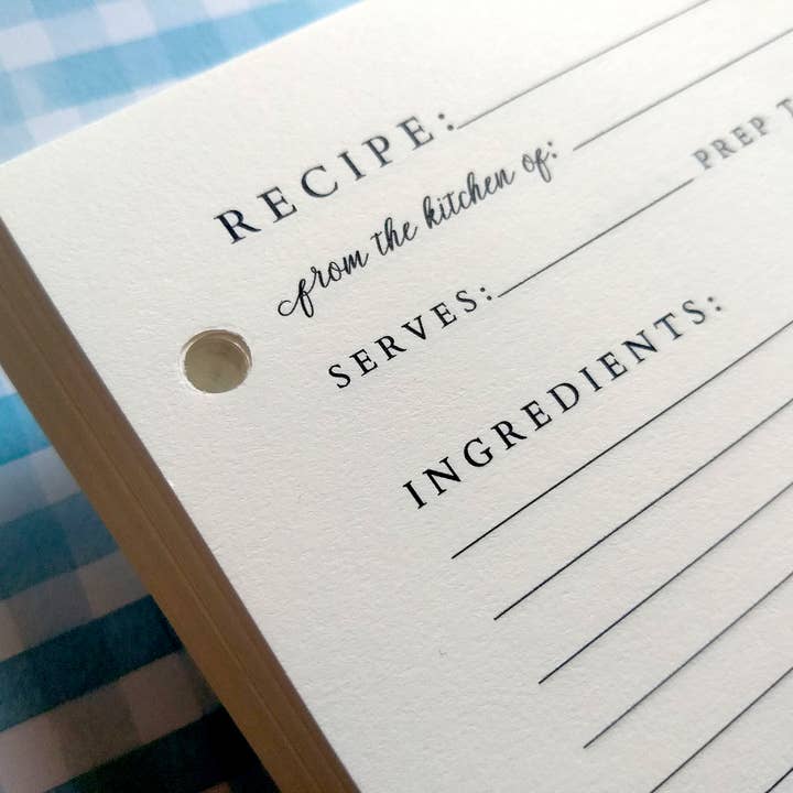 Rural Girl Studio - Wholesale Recipe Card - Recipe Binder Filler Paper Package-Minimalist design