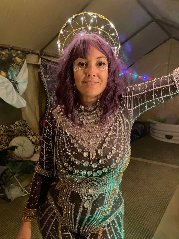 Manifestie - Wholesale Bodysuit - Women's - Pleiades Rhinestone Bodysuit / Burning Man Festival Outfit