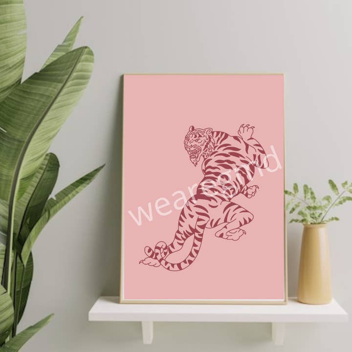 Stampa ispirata alla tigre | Stampa estetica tigre | Poster estetico tigre | Riempimento murale della galleria | 6x4 | A5 | A4 per la vendita all'ingrosso da parte di WeareGMD