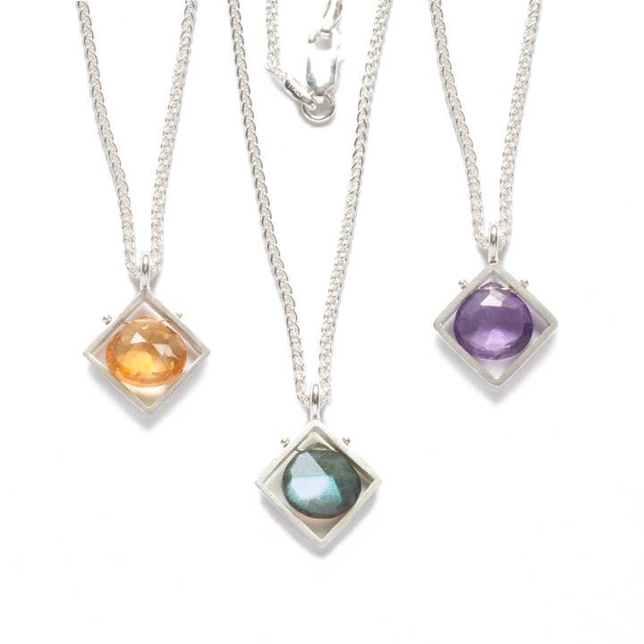 CSJ11N - Diagonal Frame Necklace for wholesale by ASHKA DYMEL Studio