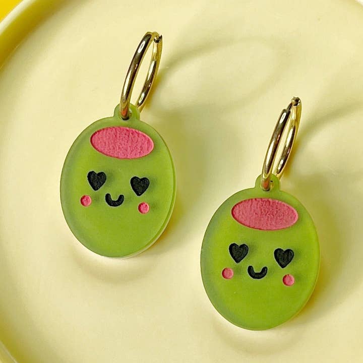 Olive juice earrings (handmade) for wholesale by Future Frenzy