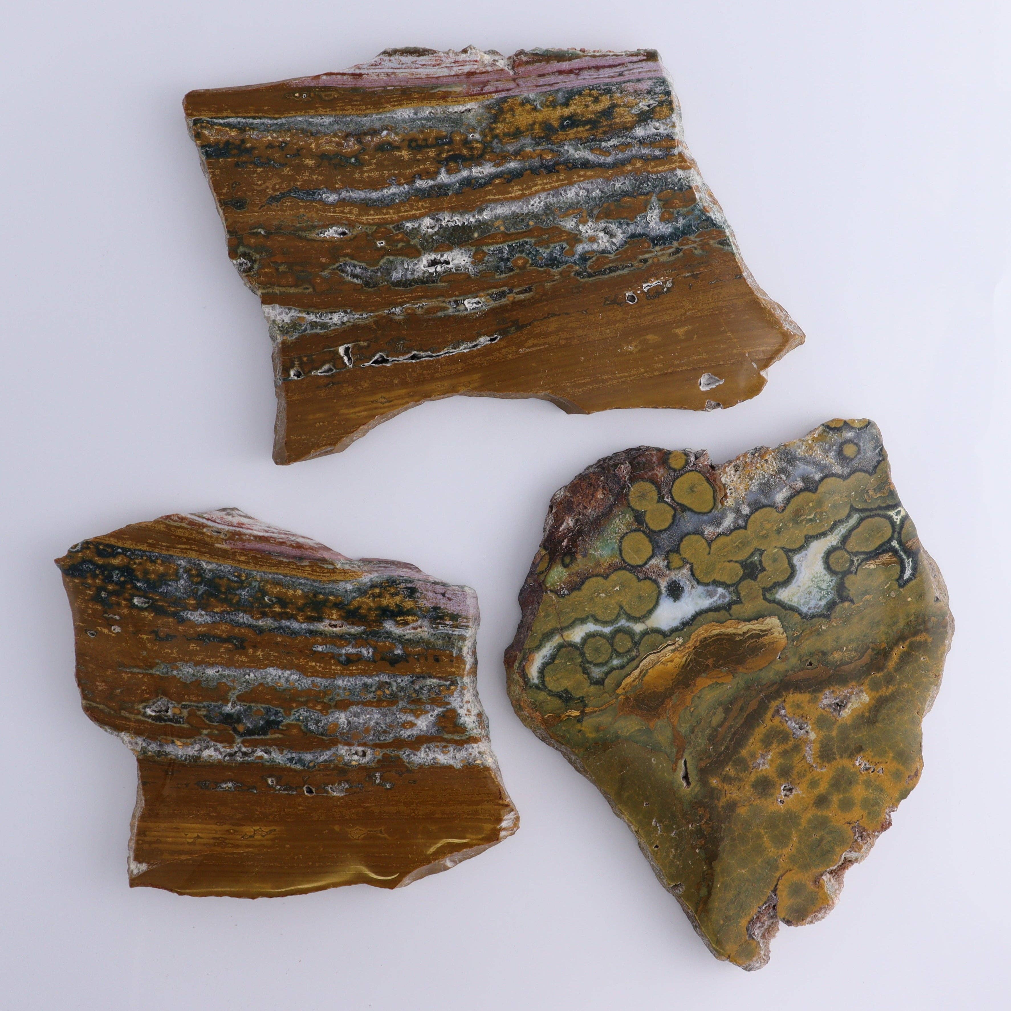 Mi Esperanza Minerals - Wholesale Spiritual Stone/Crystal - Ocean Jasper Slices & Slabs Set of 30