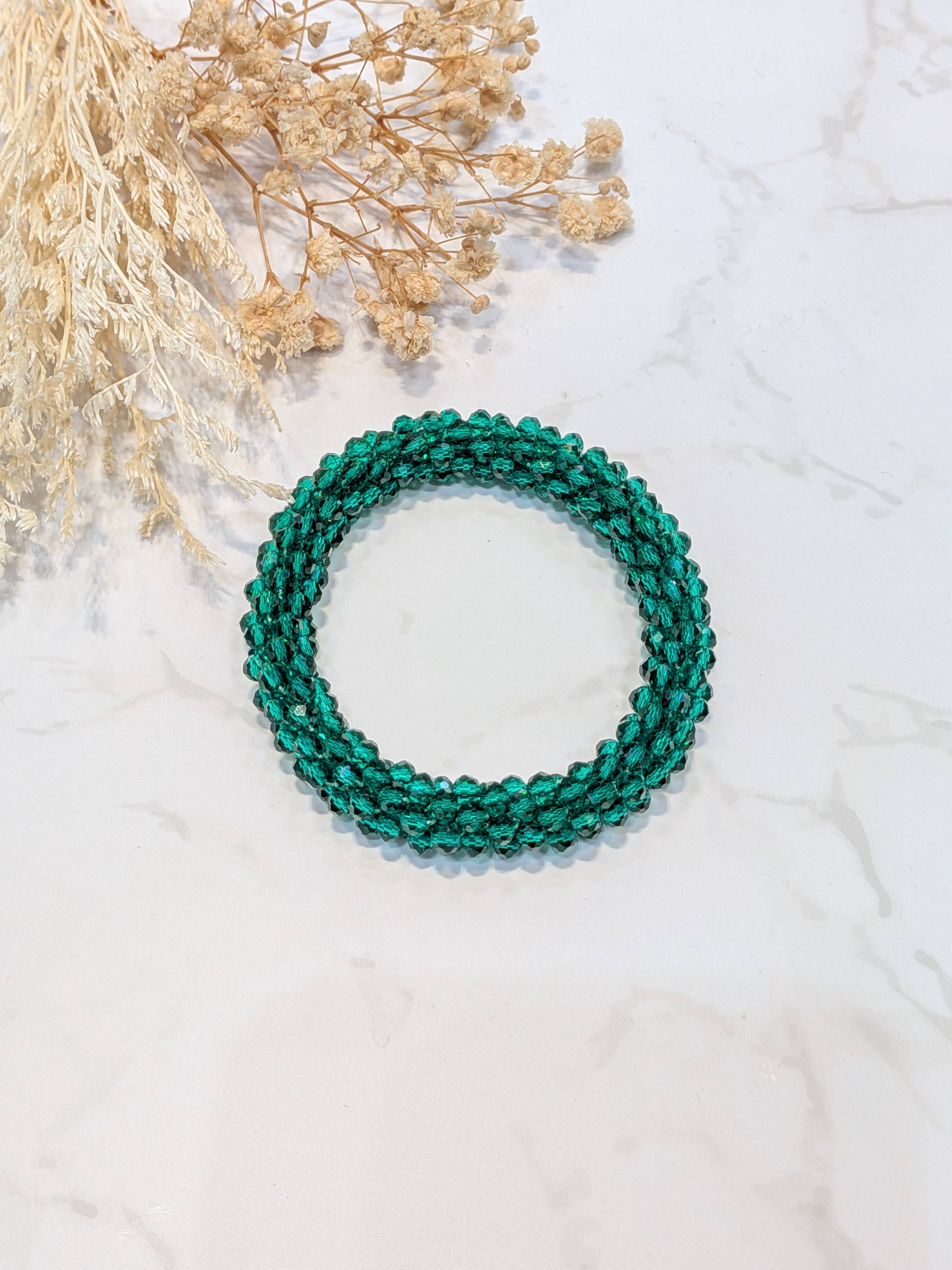 LOLO & YAYA - Vendita all'ingrosso Bracciali a catena e a maglie - Bracciale effetto cristallo tono verde1
