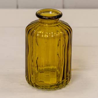 Gul rillet glasflaske for engroshandel hos Satchville