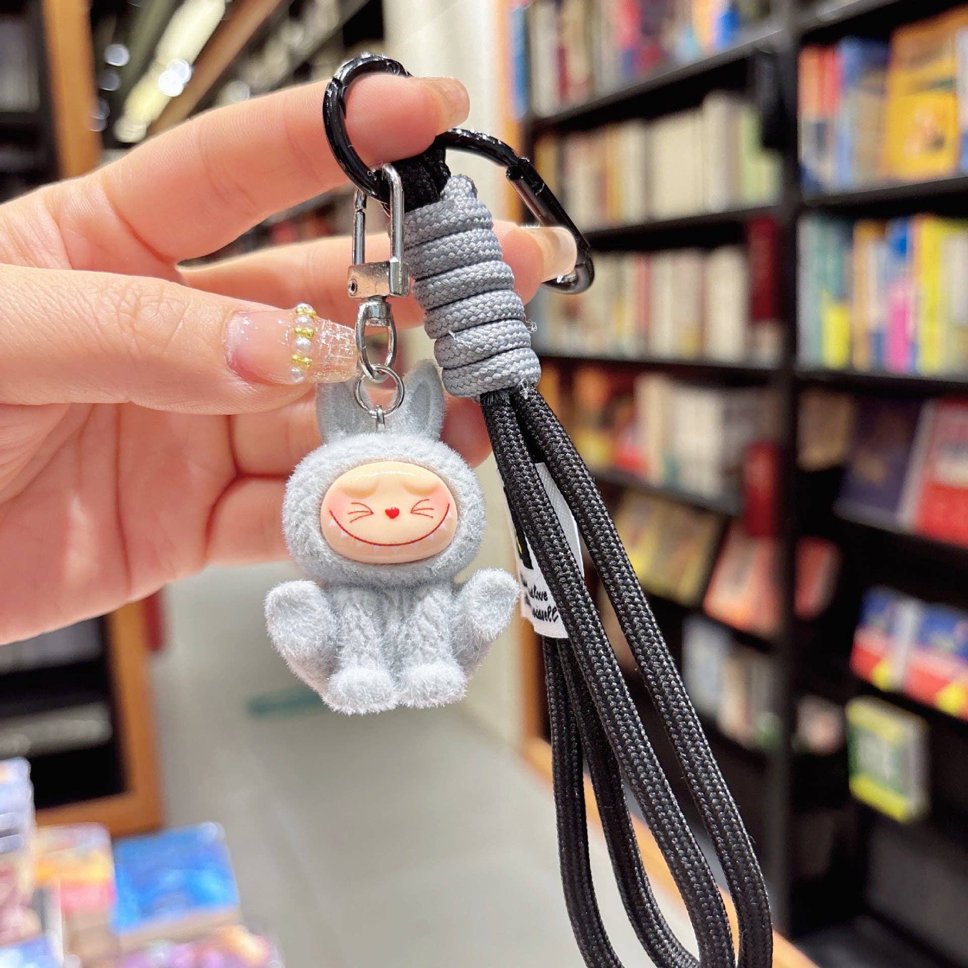 Little Trendy - Wholesale Keychain - Kids - Cute monster flocking keychain pendant gift-random emotion4