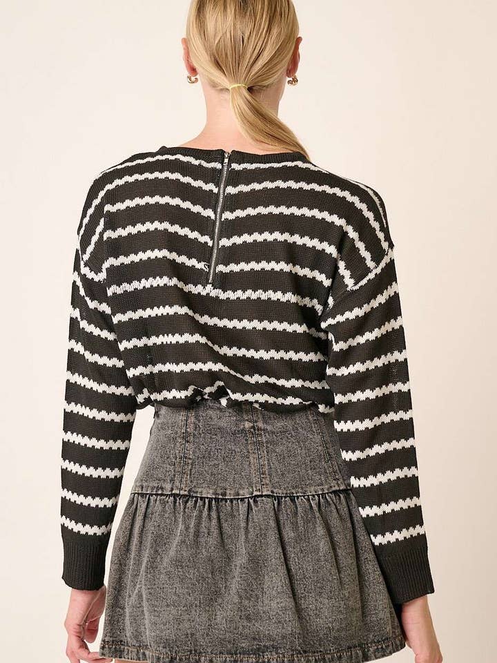 mittoshop - Vendita all'ingrosso Maglione tricot - Donna - MAGLIONE POSTERIORE CON CERNIERA A RIGHE3