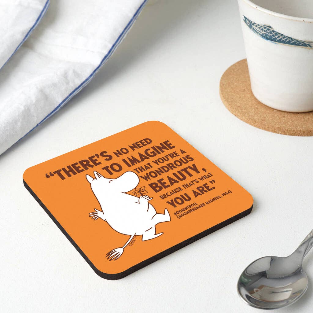 Moomin US Official - Wholesale Coasters - Moomin Beauty Moominsummer Madness Moomintroll Quote Wooden Single Coaster1