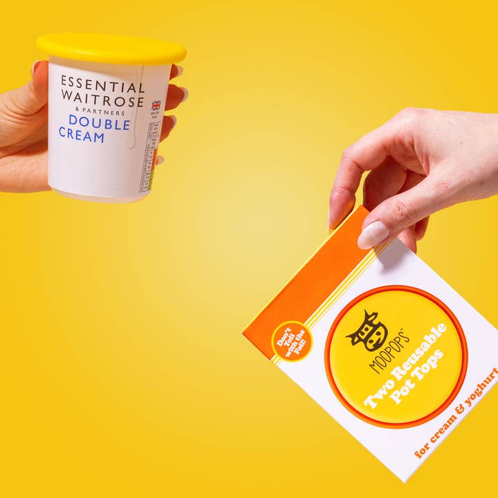 MOOPOPS – wholesale Matlåda – Bright - 2 återanvändbara silikon potttoppar för yoghurt och grädde2