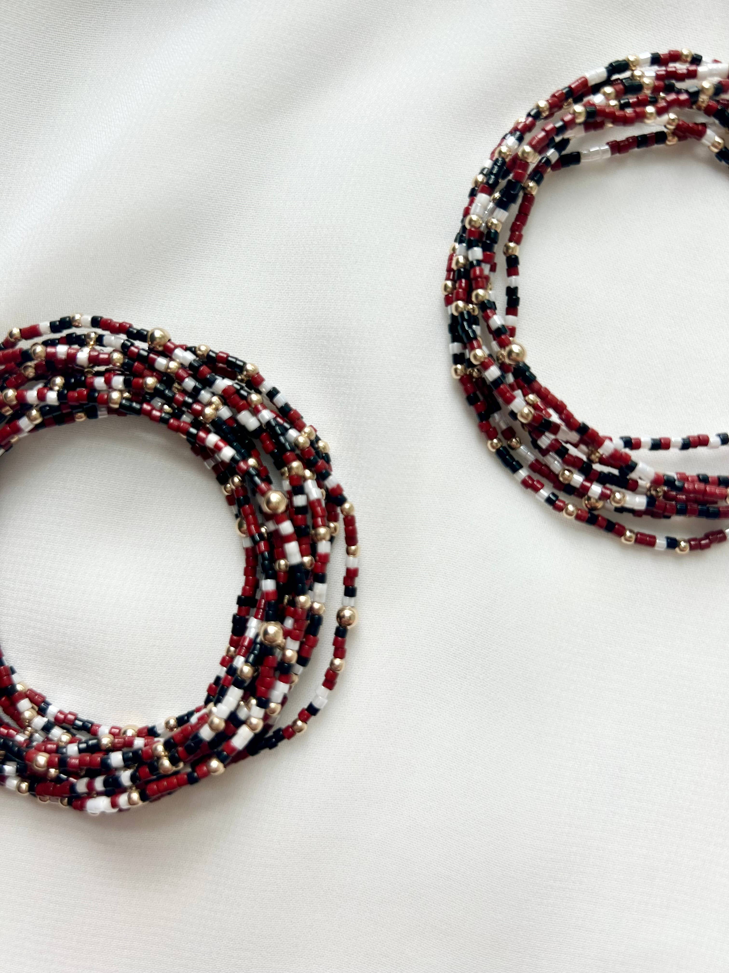 Back Bay Bead Company - Wholesale Beaded Bracelet - Game Day Bracelets Seed Bead Gold Filled Stretch Bracelets 18