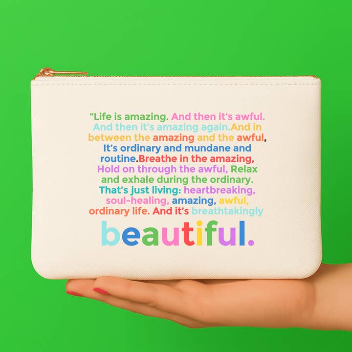 Leben ist Erstaunlich Colorblock Geschenkbeutel, Schminktasche für den Großhandel von Aspen Lane