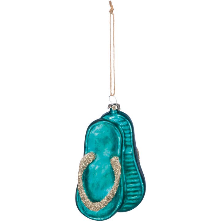 Glass Flip Flops Ornament for wholesale by Primitives by Kathy