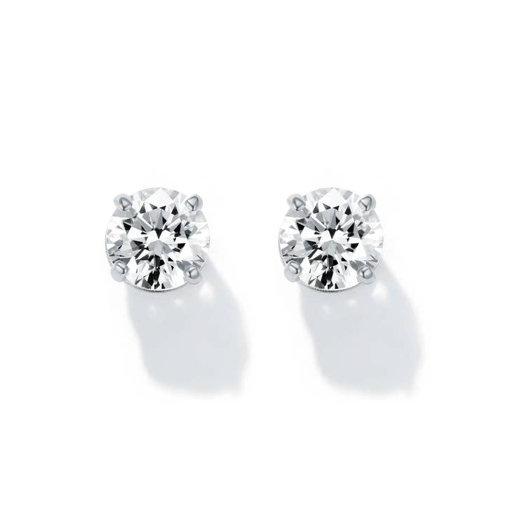 Solitaire Cubic Zirconia Sterling Silver Stud Ea|2-9040-RCLR for wholesale by My Jewellery Story