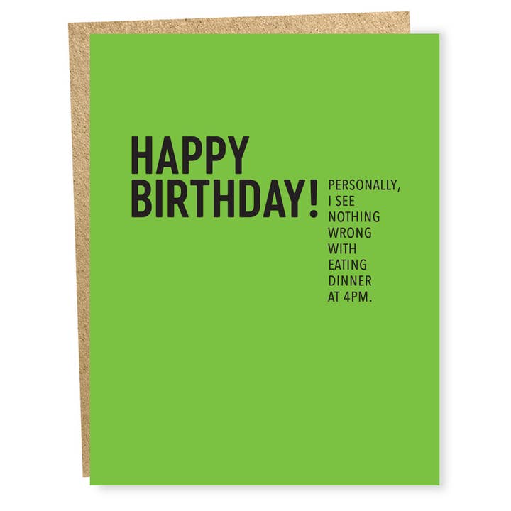 #1509: Early Dinner Card for wholesale by Sapling Press