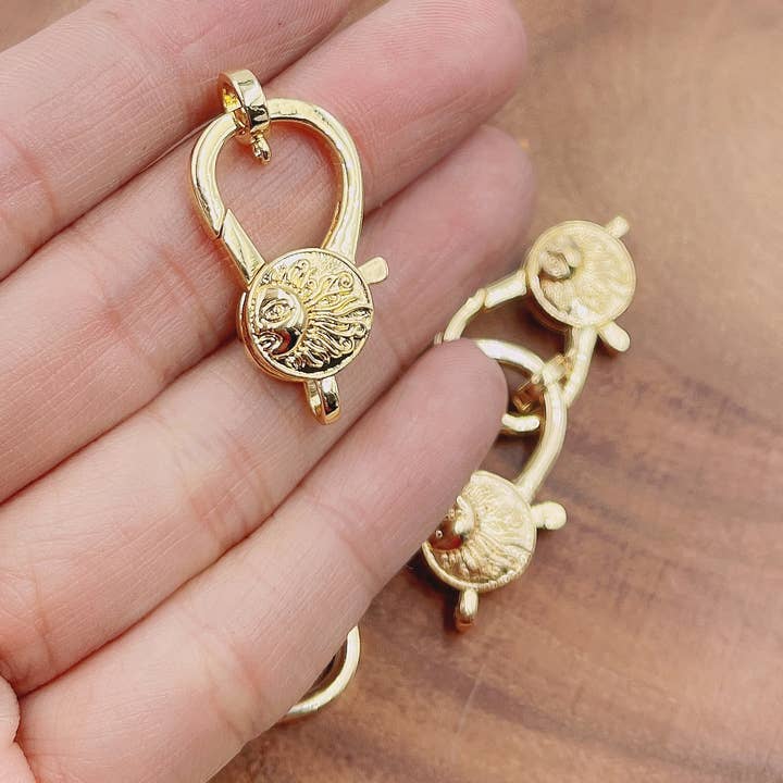 Sunshine Lobster Claw Clasp with Jump Ring, CL541 for wholesale by Beads Creation