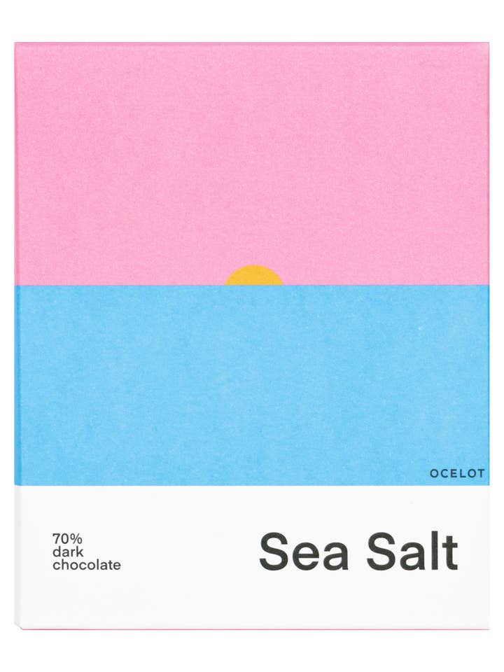 Ocelot Sea Salt Dark Chocolate (70%), 70g for wholesale by Ocelot Chocolate