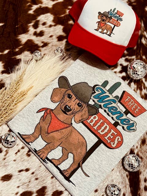 Posh Magnolia Boutique - Wholesale Screen Printed T-Shirt - Women's - Free Wiener Rides Western T-shirt