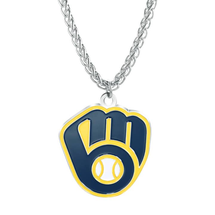 MLB Milwaukee Brewers Primary Team Logo Necklace for wholesale by Simran International