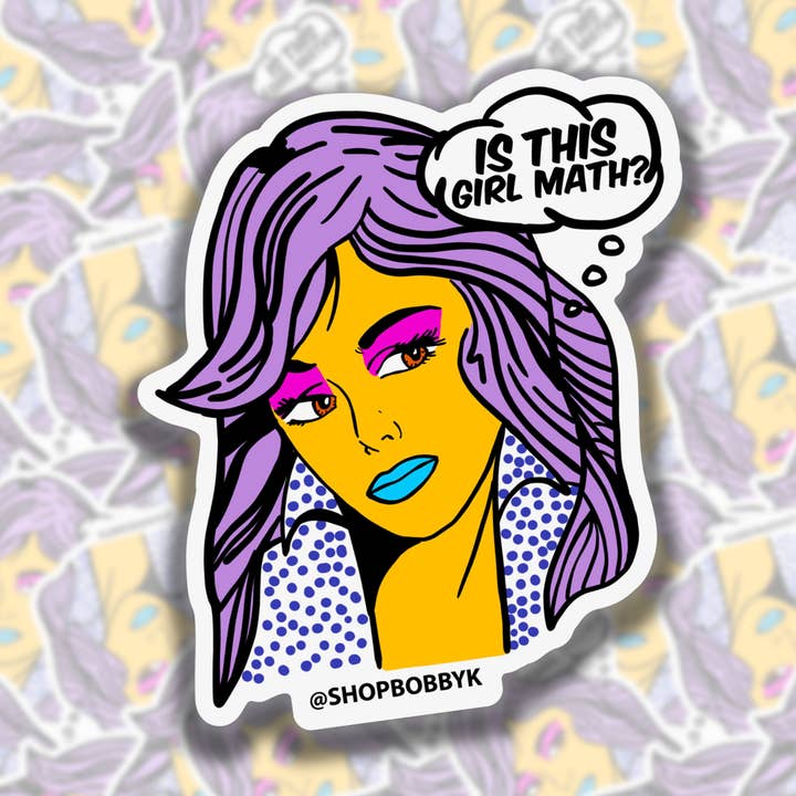 Pop Art Girlies - Is This Girl Math? Sticker for wholesale by BOBBYK