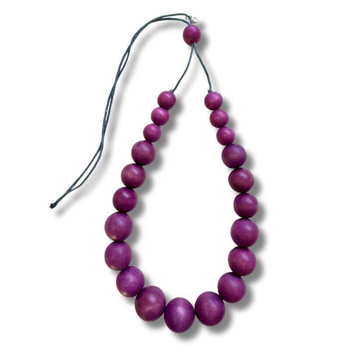 Bijondo - Vente Collier de perles - Collier ajustable en bois Rio2