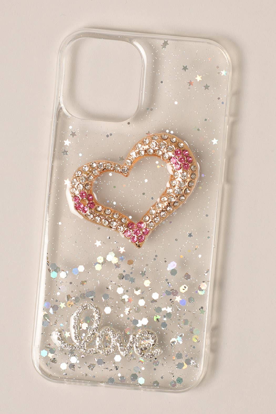 Fashion City - Wholesale Phone Case - Women's - Heart Sparkling Glitter iPhone 12 / 12 Pro Case4