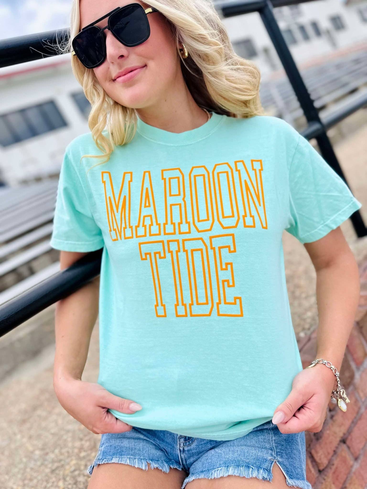 Dash Forward Wholesale - Wholesale Screen Printed T-Shirt - Women's - Custom Hollow Varsity Stacked Puff Graphic Tee5