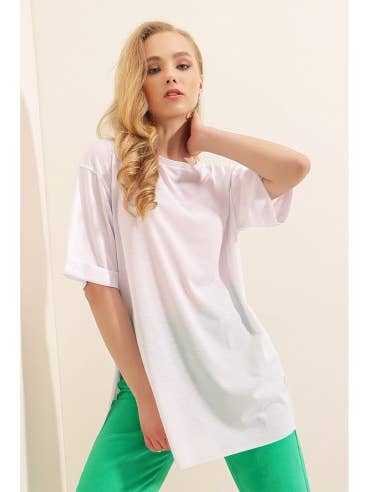 Mani Textile - Wholesale Tunic – Women’s - Oversized T-shirt, White3