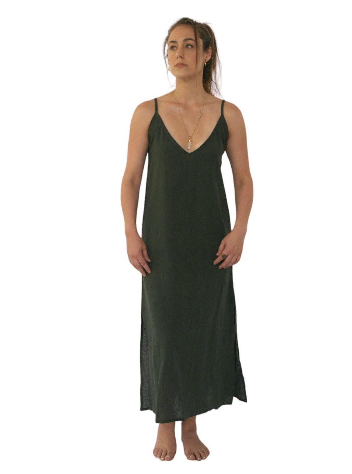 Sacred Ceremony – wholesale Dress – Women's – Organic Cotton Forest Green Dress