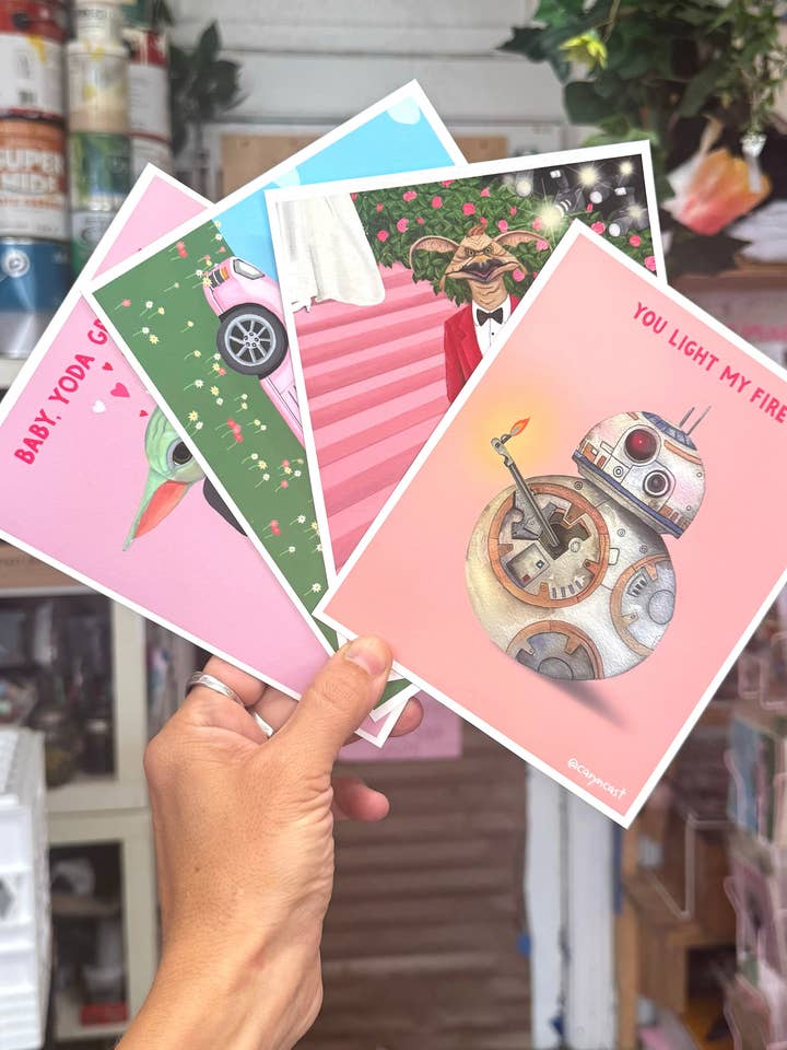 Set de postales románticas de Star Wars para venta al por mayor de Caryn Cast Art