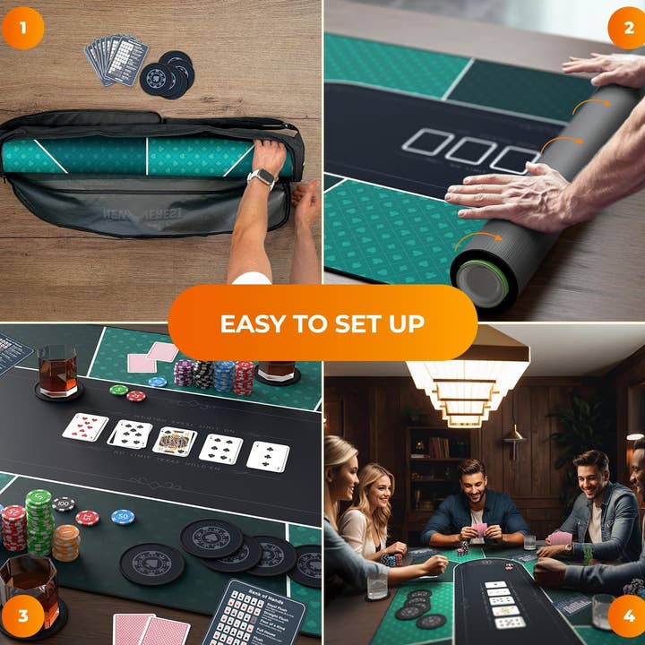 Newverest - Wholesale Card Game - Newverest Poker Table Top 70" x 35", Texas Hold'em Poker Mat