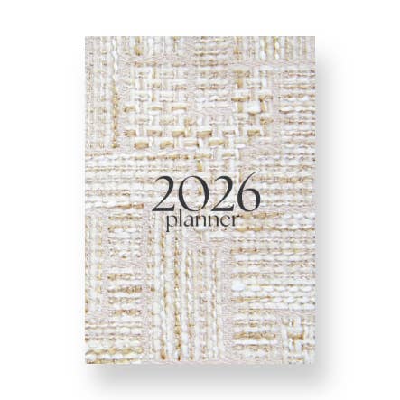 Agenda de style 2026 - Tweed crème et or pour la vente par kierst